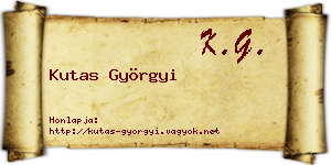 Kutas Györgyi névjegykártya